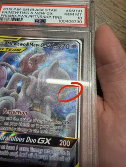 2019 POKEMON SM BLACK STAR PROMO #SM191 FULL ART/MEWTWO & MEW GX PSA 10 - Image 3
