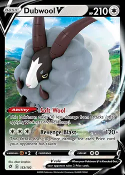 Pokemon Dubwool V - 153/192 - Ultra Rare NM-Mint Rebel Clash - Image 1