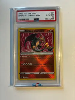 Pokemon TCG Radiant Charizard Pokemon Go Card 011/078 PSA 10 - Image 1