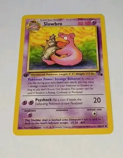 1st Edition SLOWBRO 43/62 Non-Holo Vintage Fossil Card NM 🌟 Super Clean Wizards - Image 1