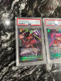 2x One Piece PSA 10 Dracule Mihawk + Perona Illustration Box Vol. 4 Promo card - Image 2