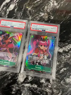 2x One Piece PSA 10 Dracule Mihawk + Perona Illustration Box Vol. 4 Promo card - Image 3