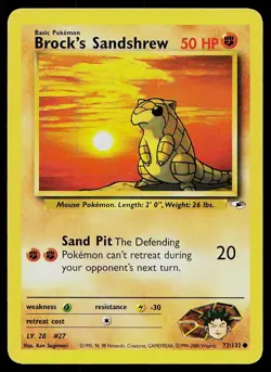 Pokemon Card Gym Heroes Brock's Sandshrew 72/132 Unlimited Common - Image 1