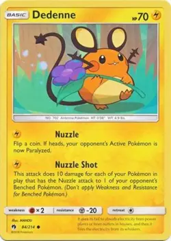 Pokemon Dedenne - 84/214 - Common NM-Mint Lost Thunder - Image 1