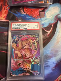 One Piece Card Charlotte Pudding OP06-047 R SP Parallel - Japanese psa 9 - Image 1