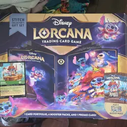 Disney Lorcana TCG Stitch Gift Set Box 2024 Card Portfolio Booster Promo - Image 1