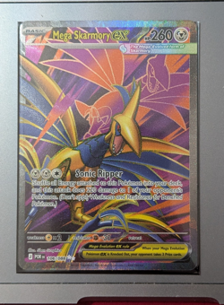 Mega Skarmory EX Full Art Holo Pokemon TCG Card 260 HP 106/088 Steel Type - Image 1