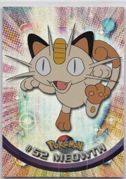 Meowth Foil #52 Topps Pokemon 1999 (Blue Logo) *Foil Scratch - Image 1
