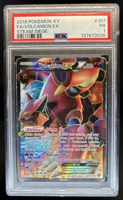 2016 Pokemon XY Steam Siege Volcanion #107/114 PSA 1 - Image 1