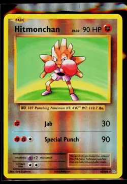 Pokemon TCG XY - Evolutions Hitmonchan Reverse Holo #62/108 Near Mint or Better - Image 1