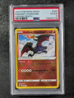 2023 Pokemon RADIANT CHARIZARD #020/159 Crown Zenith Radiant Rare English PSA 4 - Image 1