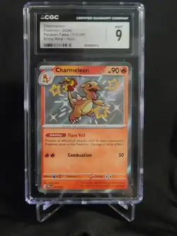 CGC 9 Charmeleon Shiny Baby Rare #110/091 2024 Pokemon Paldean Fates 3594 - Image 1