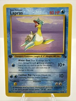 Pokemon TCG Lapras Fossil 25 Regular 1st Edition Rare Nice NM - Image 1