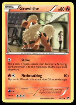 Pokemon Next Destinies #10/99 Growlithe (10) Common Near Mint or Better - Image 1