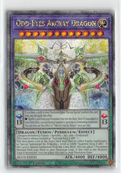 YuGiOh Age of Overlord Quarter Century Secret Rare #EN030 Odd-Eyes Arcray Dragon - Image 1