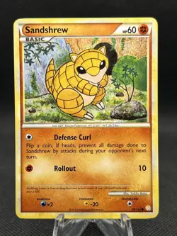 Pokemon TCG HeartGold & SoulSilver Sandshrew Non Holo Common 79/123 LP - Image 1