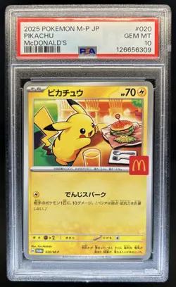 2025 Pokemon Mcdonald's Promo JP Pikachu #020/M-P PSA 10 GEM MINT - Image 1