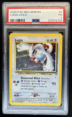 2000 Pokemon Neo Genesis Lugia Holo #9/111 PSA 1 - Image 1