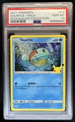 2021 Pokemon McDonald's 25th Anniversary Special Edition Squirtle #17/25 PSA 10 - Image 1