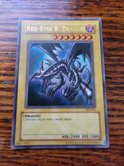 PL* Yugioh Red-Eyes Black Dragon SDJ-001 1st Edition Holo Rare Yu-Gi-Oh! - Image 1