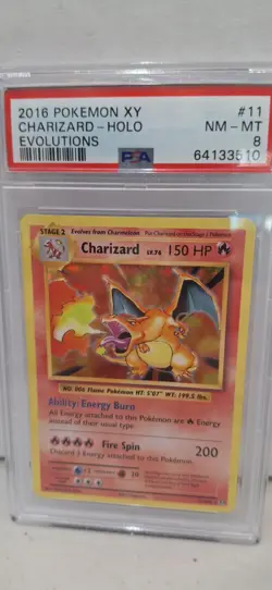Pokemon -Charizard - Holo #11 - XY Evolutions 2016 - PSA 8 - Image 1
