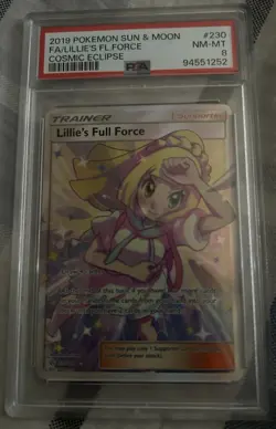 Pokemon TCG Cosmic Eclipse Lillie’s Full Force PSA 8 - Image 1