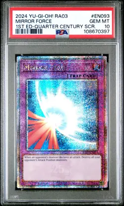 Mirror Force Yugioh 2024 RA03-EN093 Quarter Century Secret Rare 1st PSA 10 - Image 1