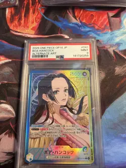 2025 ONE PIECE JPN OP14-THE AZURE SEA'S SEVEN ALTERNATE ART BOA HANCOCK PSA 9 - Image 1