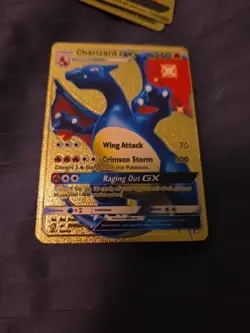 Blue Charizard GX HP250 Gold Pokemon Card - Image 1