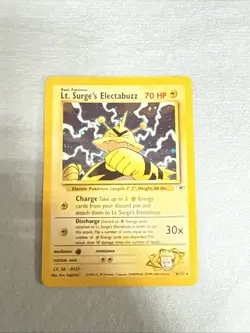 Pokemon Lt. Surge's Electabuzz Holo Rare Gym Heroes Card 6/132 - Image 1