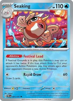Seaking Pokeball Reverse Holo 021/131 Prismatic Evolutions Pokemon Card NM - Image 1