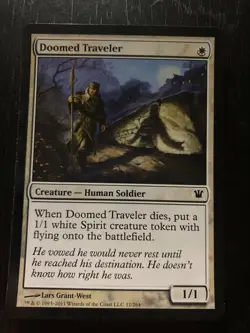 Doomed Traveler x1 FOIL Innistrad White Common MAGIC GATHERING CARD MTG @1250 - Image 1