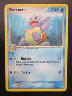 WARTORTLE POKEMON CARD 42/100 EX CRYSTAL GUARDIANS NON HOLO NEVER PLAYED NM- - Image 1