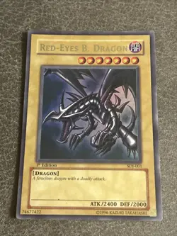 Yugioh! MP Red-Eyes B. Dragon - SDJ-001 - Ultra Rare - 1st Edition Moderately Pl - Image 1