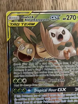 Rowlet & Alolan Exeggutor GX 1/236 Unified Minds Pokemon Card - Image 3