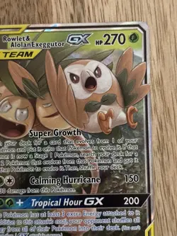 Rowlet & Alolan Exeggutor GX 1/236 Unified Minds Pokemon Card - Image 4