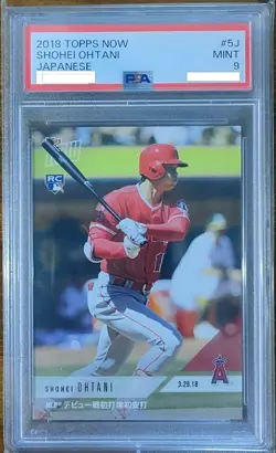 PSA9 Topps Now 2018 5J Major League Debut Ohtani Shohei Rookie Card Angels Japan - Image 2