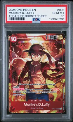 2024 ONE PIECE PROMOS 006 MONKEY D. LUFFY TREASURE BOOSTERS SET PSA 10 GEM MINT - Image 1