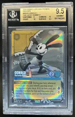 2024 Disney Lorcana TCG Azurite Sea Oswald Lucky Rabbit D23 Expo #06/D23 BGS 9.5 - Image 1