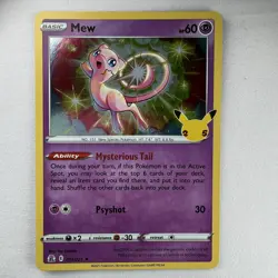 Mew 011/025 - SWSH Celebrations 25th Anniversary - Holo Rare Pokemon TCG Card NM - Image 1