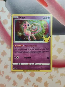 Pokemon TCG Mew 011/025 Celebrations 25th Anniversary Card Holo Rare NM - Image 1