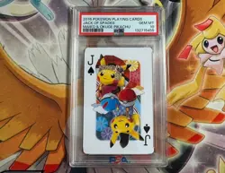 Pokemon 2016 Playing Cards Maiko Pikachu & Okuge Pikachu Jack Of Spades PSA 10 - Image 1