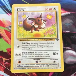 Pokemon Eevee Jungle Common 51/64 Basic 50 HP English 1999 Card - Image 1