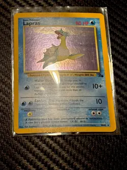 Pokemon TCG Lapras 10/62 Fossil Holo Rare Unlimited Vintage Card LP Condition - Image 1