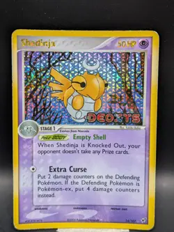 Pokemon TCG Shedinja EX Deoxys Reverse Holo Rare Card 14/107 Stamp HP - Image 1