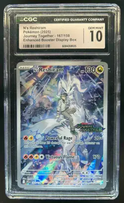 2025 Pokemon SV Journey Together JTG EN N's Reshiram Promo Cards #167/159 CGC 10 - Image 1