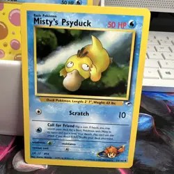 Misty's Psyduck 054/132 Gym Heroes Regular Common Vintage TCG Pokemon Card MP - Image 1