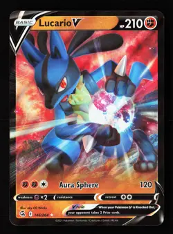 Lucario V 146/264 Holofoil Fusion Strike Pokemon Card -A1 - Image 1