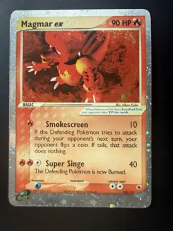 Magmar ex 100/109 Ultra Rare Holo EX Ruby & Sapphire Pokemon Card 2003 - Image 1