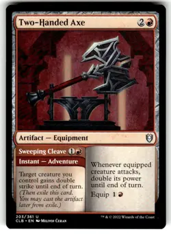 Two-Handed Axe // Sweeping Cleave (203) Battle for Baldur's Gate CLB MTG NM - Image 1